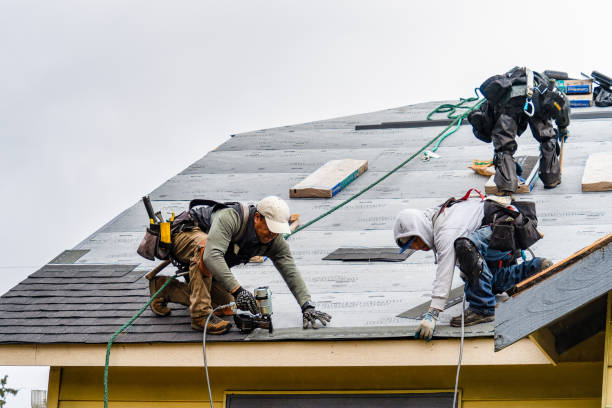 Professional Gutter Installation technician working in East Rochester, NY